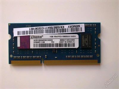 Лот: 1064269. Фото: 1. Kingston SO-DIMM DDR3 1Gb (PC3-10600... Оперативная память