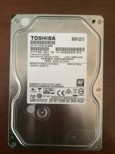 Лот: 6760506. Фото: 1. Toshiba DT01ACA050. Жёсткие диски (HDD)