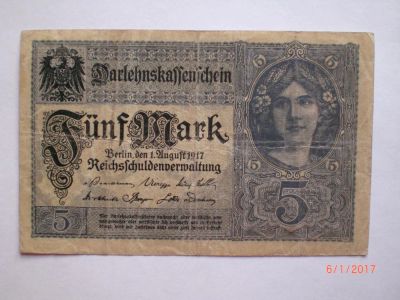 Лот: 9097014. Фото: 1. Германия. 5 марок 1917. Германия и Австрия