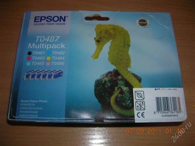 Лот: 1177640. Фото: 1. Новые картриджи (T0487 Multipack... Картриджи, расходные материалы