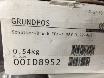 Лот: 20127143. Фото: 1. Grundfos Реле давления FF4-4 DAY... Магнитные пускатели, контакторы, реле
