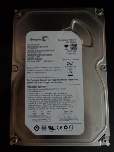 Лот: 4374193. Фото: 1. HDD Seagate 250Gb. Жёсткие диски (HDD)