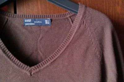 Лот: 6996743. Фото: 1. Коричневый пуловер Zara. Свитеры, толстовки, худи