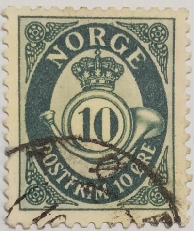 Лот: 25252937. Фото: 1. Марка_Норвегии, 1950 г, 10 эре... Марки