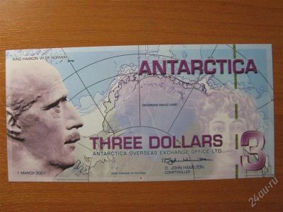 Лот: 1662776. Фото: 1. Антарктика 3 доллара 2007 года... Другое (банкноты)