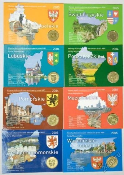 Лот: 5859782. Фото: 1. Польша 2004 - 2005 2 злотых Воеводства... Европа