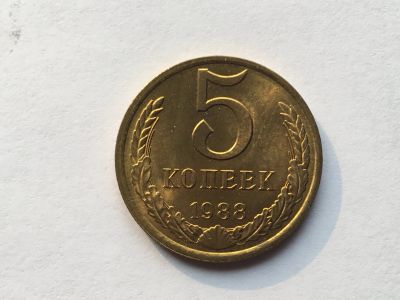 Лот: 14235890. Фото: 1. СССР 5 копеек 1988 Мешковой Блеск... Юбилейные