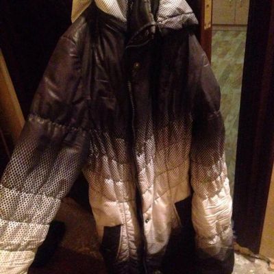 Лот: 11533630. Фото: 1. куртка черно белая. Верхняя одежда