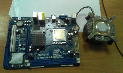 Лот: 5050581. Фото: 1. Материнская плата ASRock G41M-VS3... Материнские платы