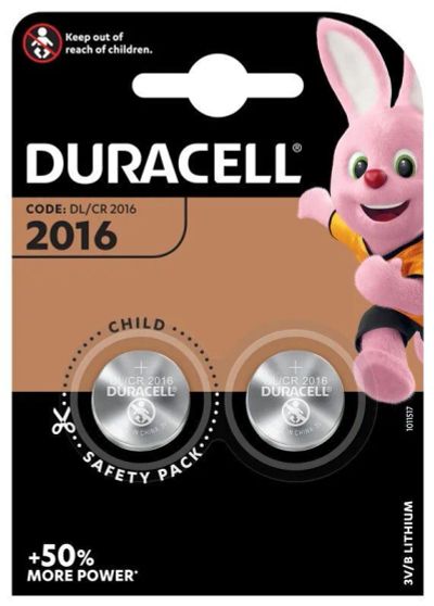 Лот: 22143460. Фото: 1. DURACELL DL 2016 BP-2 (20). Батарейки, аккумуляторы, элементы питания