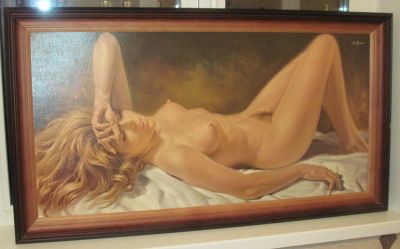 Лот: 7595366. Фото: 1. Картина с девушкой. Произведения