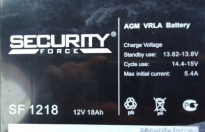 Лот: 20657063. Фото: 1. Аккумулятор Security force SF1218. Аккумуляторы