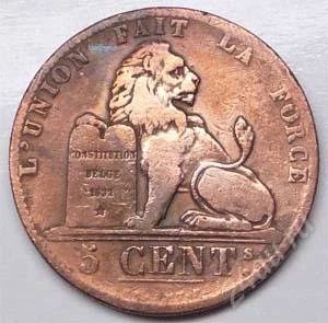 Лот: 889734. Фото: 1. Бельгия. 2 цент 1848г. Европа