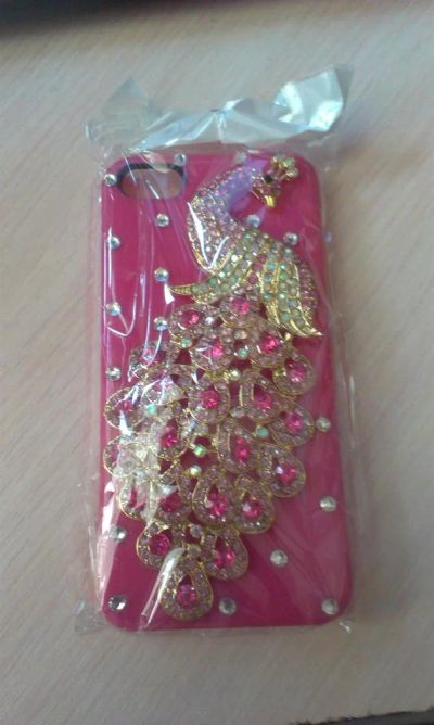 Лот: 3686761. Фото: 1. Чехол Iphone 5/5s павлин! розовый. Чехлы, бамперы