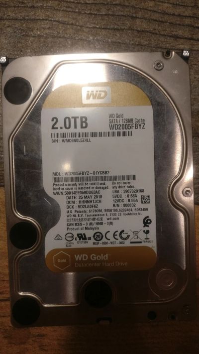 Лот: 18920606. Фото: 1. WDC WD2005FBYZ-01YCBB2 2Tb, 47... Жёсткие диски (HDD)