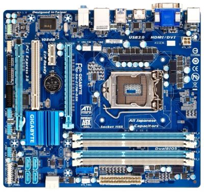 Лот: 5159752. Фото: 1. Gigabyte GA-Z77M-D3H. Материнские платы