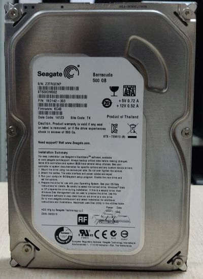 Лот: 19679908. Фото: 1. HDD 500Gb/Seagete /SATA3/3,5... Жёсткие диски