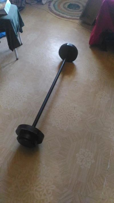Лот: 10248529. Фото: 1. Штанга 40кг не разборная. Штанги, блины