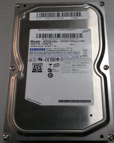 Лот: 5317234. Фото: 1. Жёсткий диск 320 ГБ, 16 МБ кэш... Жёсткие диски (HDD)
