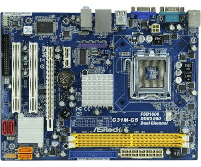 Лот: 13983054. Фото: 1. Материнская плата ASRock G31M-GS. Материнские платы