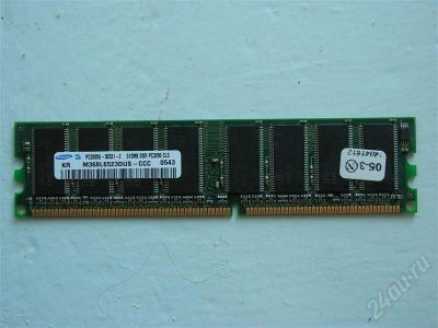 Лот: 225950. Фото: 1. Память Samsung 512Mb DDR PC3200. Оперативная память