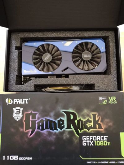 Лот: 11957995. Фото: 1. Palit game rock 1080 ti. Видеокарты