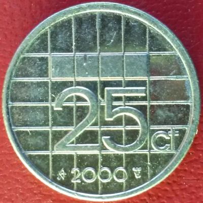 Лот: 7087076. Фото: 1. Нидерланды 25 центов 2000 год. Европа