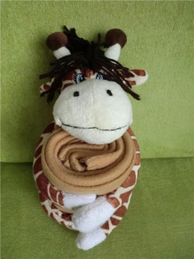 Лот: 10073099. Фото: 1. Мягкая игрушка жираф + плед флисовый... Мягкие