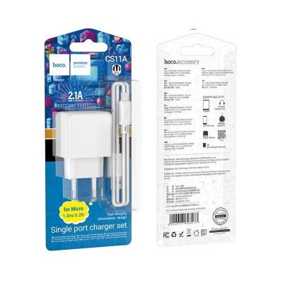 Лот: 22142990. Фото: 1. СЗУ HOCO CS11A+MICRO single USB... Зарядные устройства, блоки питания, адаптеры сетевые для смартфонов
