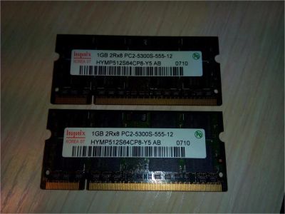 Лот: 6763390. Фото: 1. DDR2 Hynix 667 SO-DIMM 2 шт. по... Оперативная память