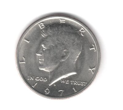 Лот: 11391063. Фото: 1. Монета 1/2 доллара 1971. Америка