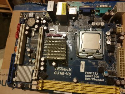Лот: 13962935. Фото: 1. Pentium dual core e5300 + mb asrock... Материнские платы