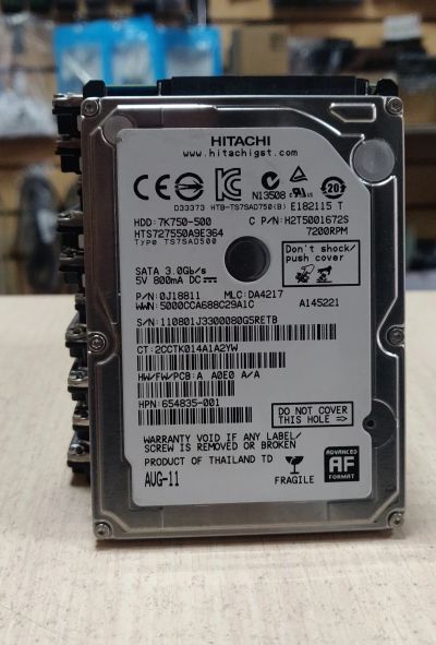 Лот: 21136547. Фото: 1. HDD для ноутбука 2.5"/500 Гб/5400... Жёсткие диски