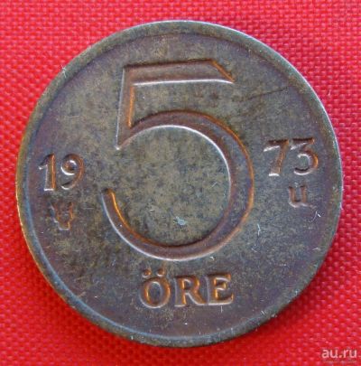 Лот: 1589443. Фото: 1. (№794-2/LF) 5 эре 1973 (Швеция... Европа