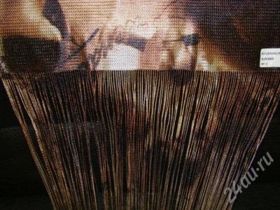 Лот: 621408. Фото: 1. Нитяные с рисунком девушка с контрабасом... Шторы, тюль
