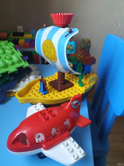 Лот: 14729062. Фото: 1. Лего дупло корабль и самолет. Конструкторы