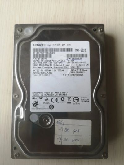 Лот: 22561421. Фото: 1. HDD SATA Hitachi 250 Gb - JPA311HM21KP7B. Жёсткие диски (HDD)
