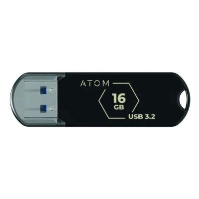 Лот: 24467784. Фото: 1. USB-флешка Atom 16GB USB3.1 Black... USB-флеш карты