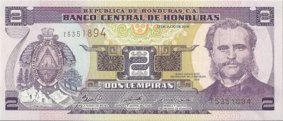 Лот: 9090571. Фото: 1. Гондурас, 2 лемпиры, 2006 г. UNC. Америка
