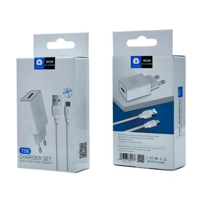 Лот: 22144187. Фото: 1. СЗУ WUW T-56 1*USB Type-C 2.1A... Зарядные устройства, блоки питания, адаптеры сетевые для смартфонов