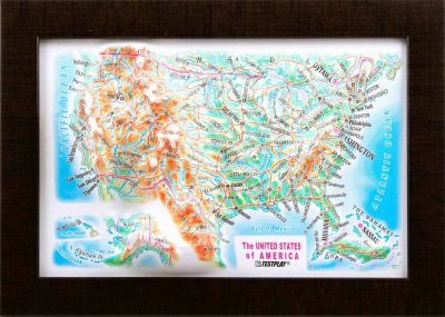 Лот: 17593848. Фото: 1. Рельефная карта "США" (серия... Другое (сувениры, подарки)