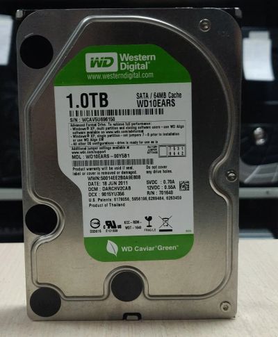 Лот: 19944726. Фото: 1. HDD Жесткий диск 1000 Gb/WD Green... Жёсткие диски (HDD)
