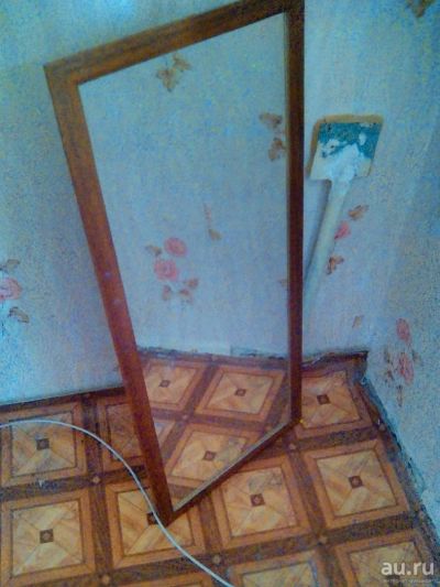 Лот: 9947943. Фото: 1. Зеркало 39х99 в деревянной рамке. Зеркала