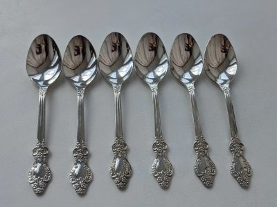Лот: 17588401. Фото: 1. чайные ложки мельхиор мнц 6шт. Столовые приборы, ножи