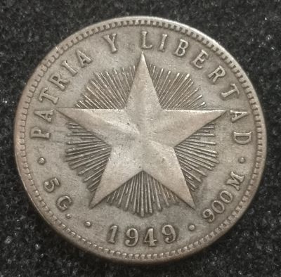 Лот: 23283554. Фото: 1. 20 сентаво 1949 года. Куба. Серебро... Америка