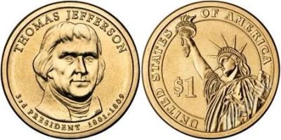 Лот: 1081304. Фото: 1. 1 доллар США 2007г. Серия президенты... Америка