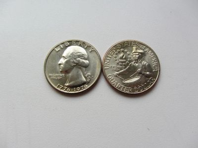 Лот: 10479797. Фото: 1. США , 25 центов 1976 г ( квотер... Америка