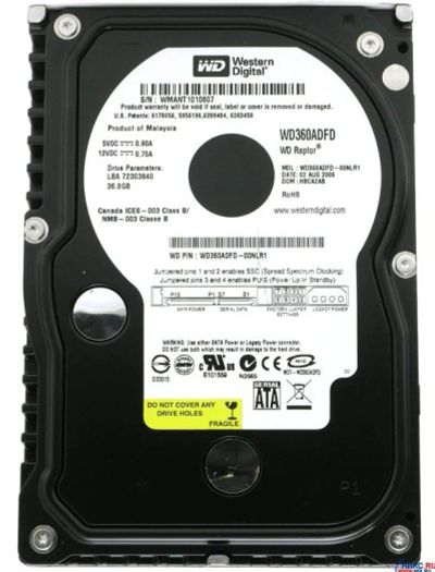 Лот: 10292124. Фото: 1. Western Digital WD Raptor 36 GB. Жёсткие диски (HDD)
