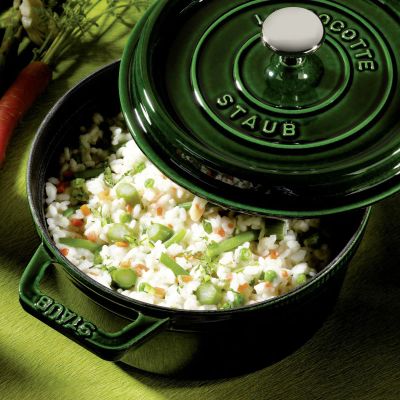 Лот: 24943306. Фото: 1. Кокот круглый Staub 2,2л зеленый... Кастрюли