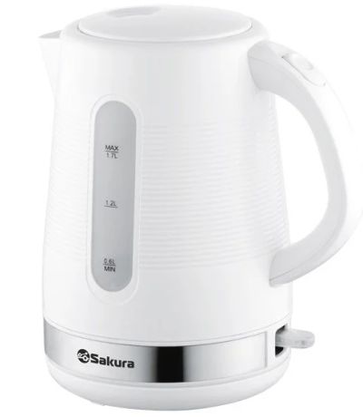 Лот: 20278844. Фото: 1. Чайник SAKURA 1,7л SA-2343W диск... Чайники, кофемашины, кулеры